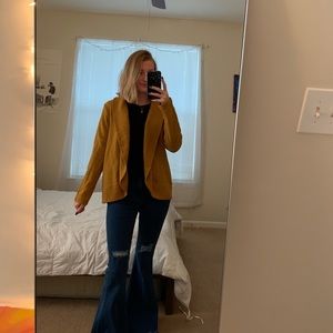 mustard yellow cardigan